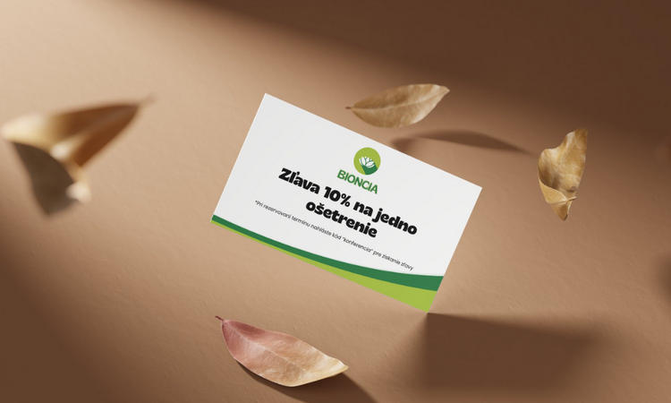 Grafický návrh vizitky na udalosť pre osobnú značku Bioncia